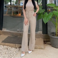 Oro Pants Cutbray - Cutbray Flare Pants Oro Pants Rib Knit Premium - Women's Highwaist Cutbray Pants