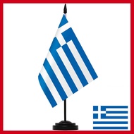 Flag of Greece Deluxe Desk Flag GRE Office Desktop Stand Flag with Solid Pole