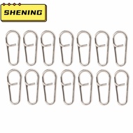 SHENING23 100PCS Fishing Connector, Quick Change Oval Shape Fishing Snaps, Durable Dual Ring High St