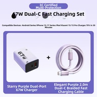 JZXS | GaN Fast Charging Dual Port Foldable Charger 67W Type-C