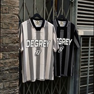 Degrey Athlete Polo Shirt with BLACK/CREAM stripes