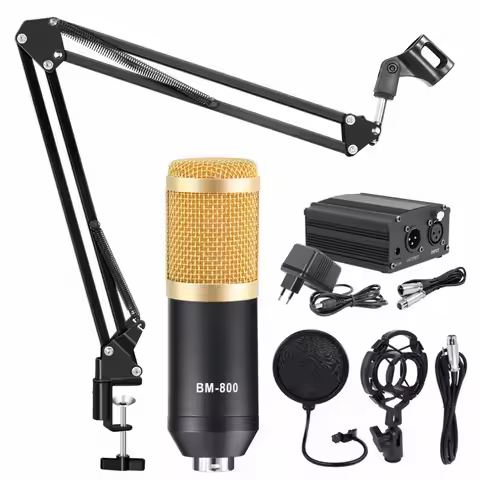 Professional Wired Microphone Condenser BM-800 Kits With 48V Phantom Power For Studio Recroding Filt