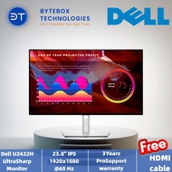 Dell UltraSharp Pivotable FHD Monitor U2422H(23.8"IPS Anti-Glare/1920x1080 at 60 Hz/HDMI/3Yrs Warranty/FREE HDMI cable)