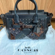 Tas COACH ORI Swagger 27  Tas COACH Swagger Flower Floral Hitam ORIGINAL