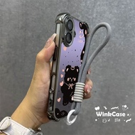 For Realme C85 C71 C63 C51 C53 C55 C35 C15 C20 C20A Note 70 50 Luck Purple Bear Plating Phone Case
