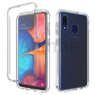 For Samsung Galaxy A70 E A50 A40 A30 A60 A20 A10 A80 A20S A10S A02 A02S Case, 360 Degree Double sided Full Body Protective Phone Case Clear Soft Silicone TPU Front + Hard PC Back Cover Casing Hot Sale