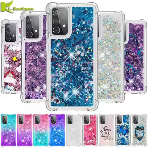 For Samsung Galaxy A52S 5G SM-A528B Case Dynamic Liquid Case on For Samsung A 52S A52 A 52 S A12 A72