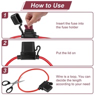 10Pack Inline Fuse Holder 12V12 AWG Waterproof Fuse Holder with 35Pcs (5A/7.5A/10A/15A/20A/30A/40A) 