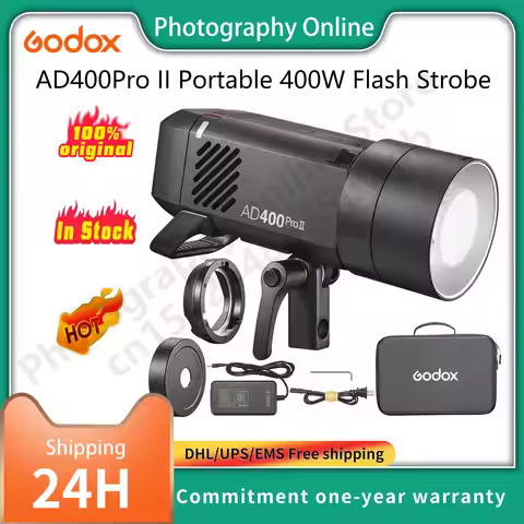 Godox AD400 Pro II AD400Pro II Portable 400W Outdoor Flash Strobe, 2.4G TTL 1/8000 HSS Monolight, 26