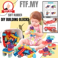 50/80PCS Baby 3D Soft Plastic Big Size Building Blocks Soft Blocks Toys Chewable Block Kids Building