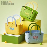 [Dopamine] Portable Bath Basket Bath Storage Basket Hollow Drain Shopping Soft Plastic Bath Basket S