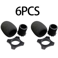 2Set Ring+Busa Mic Karaoke Karet Cover Pelindung Ring Mic Holder Mikrofon Wireless Microphone Wirele
