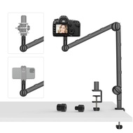 VIJIM LS25 Camera Desk Mount, Flexible Overhead Webcam Stand with Boom Arm, Table C-Clamp Suitable f