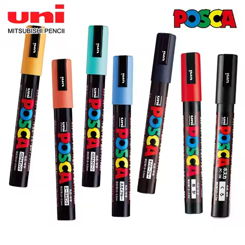 1pcs Japan UNI POSCA Markers PC-1M/3M/5M Acrylic Graffiti Pen Waterproof DIY Stackable Color Art Pai