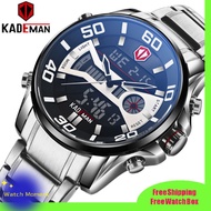 KADEMAN Mens Watch Waterproof Business Strap Stainless Steel Sports Luminous Watch Men Original Jam Tangan lelaki