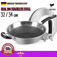 KATA 304 Stainless Steel Non-stick Wok Honeycomb Wok 32cm  34 cm Kuali Non-Stick Kuali Wok