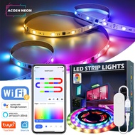 cod TUYA LED Strip Lights WS2812 RGBIC Addressable Strip Light with Chasing Effect Wifi USB 5V Smart