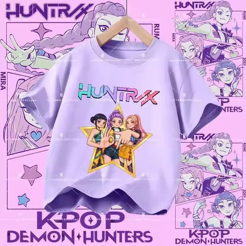 2026 Kpop Demon Hunters Children's Clothing Short Sleeve T-shirt Cute Kpop Demon Hunters Tiger Haraj