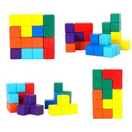 KIDSINK Educational toys PUZZLE RUBIK TETRIS CUBE 3D / IQ Games cube rubb / brain training toys / 3D
