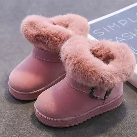 2025 New Winter Children Snow Boots Plush Girls Boots Waterproof Boy Warm Shoes Fashion Kids Boots B