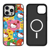 Black Frame Mirror Magnetic Sticker Hello Kitty Suitable for Apple 17/16/15/14/13/12 Phone Case iPho