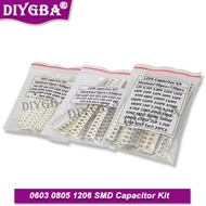 320PCS 720PCS 0603 0805 1206 SMD capacitor kit 16/36 value 1PF~1UF capacitor pack