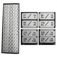 PP Weight Identification Stickers for Barbell Plates Dumbbell Handles 10LB-100LB