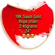 Rope Chain 18K saudi Gold Necklace 24 inches long 1005 pawnable and Legit gold