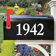 Diggoo 2 Set White Mailbox Numbers Sticker Decal Die Cut Elegant Style Vinyl Number 5" Self Adhesive