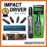 4 Bits Impact Driver Set Screw Driver Spanar Ketat Skru Nat Screw Impact Driver Set Spanar Screw Spa