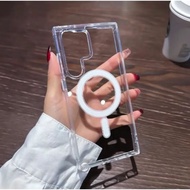 Transparent Magnetic Case For Samsung S22 S23 S24 S25 FE Plus Ultra S25edge A56 A55 A54 A36 A35 A26 