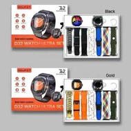 D32 Watch Ultra Set Smart Watch h Bluetooth Call 7in2 Multi-Strap+Transparent Headset Set
