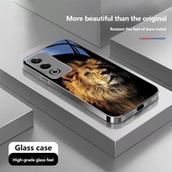 Lion Art Tempered Glass Case For Samsung S20 S21 S22 S23 S24 S25 Plus Ultra FE A25 A335G A35 A50 A52