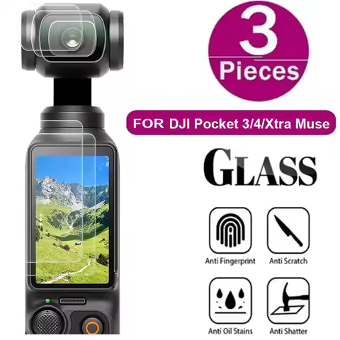 For DJI OSMO Pocket 3/4/Xtra Muse Tempered Glass Screen+Lens Protector 9H Hardness Protective Film F