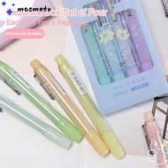 MASMETO 4Pcs Highlighter, DIY Art Mark Key Points Colorful Gel Pen Set, Creative Color Glitter Fluor