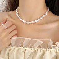 Her Lab Jewelry | สร้อยคอมุกทรงบาร็อคเลียนแบบแฟชั่นสร้อยคอมุกสร้อยคอมุกแบบเรียบฝรั่งเศสสร้อยคอมุก