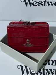Vivienne Westwood 西太后 紅色鳄魚紋短款銀包｜土星標誌 全新