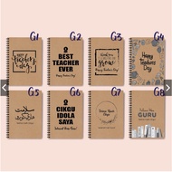 A5 A6 Teacher's Day Notebook / Notebook Blank/Line/Dot/Grid/ Journal 100 pages