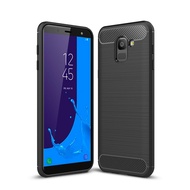 Carristo Samsung Galaxy A6 Plus 2018 A6+ Back Case Cover Carbon Fiber Brushed TPU Silicone Soft Casi