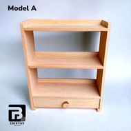 Tempat Bumbu Kombinasi Laci / Rak Kayu Susun / Rak Kosmetik Laci