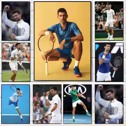 Cartoon N-Novak Djokovic Poster Wall art print art suitable for living room bedroom bar parlor home 