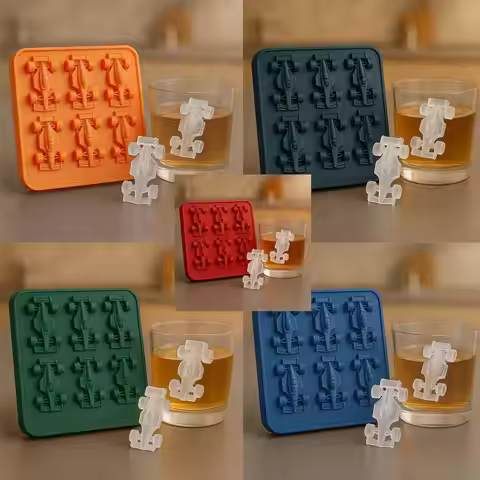 Formula Racing Car Ice Mold Ice Mold Silicone Racing Car Whiskey Ice Cube Mold 6-cavity 3d Race Car 