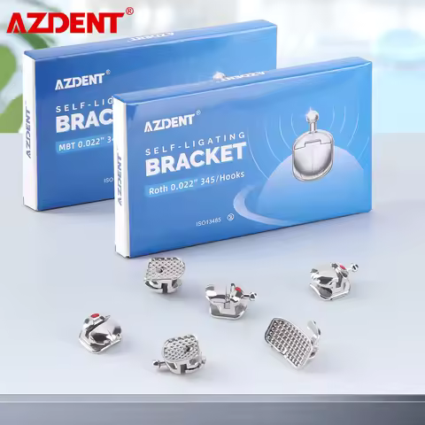 AZDENT Dental Orthodontic Bracket Braces Spherical Monoblock Self-Ligating Brackets ROTH/MBT 0.022 3