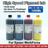 4 Colors 1000ML High Speed Pigment For WorkForce WF-C878R WF-C879R C878R C879R Printer Vivid Color