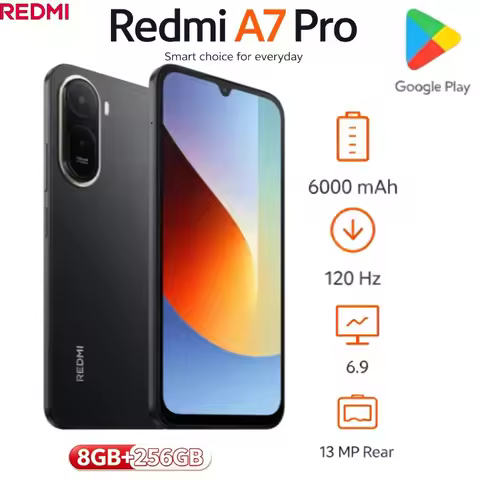 Redmi A7 Pro Smartphone 6.9" 120Hz Display 6000mAh Big Battery Octa Core 13MP Dual Camera Mobile Pho