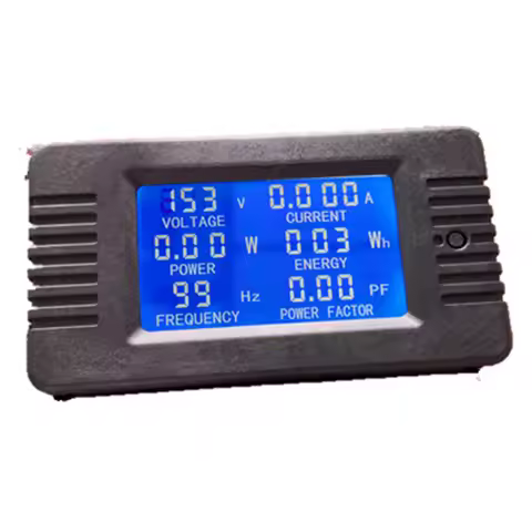 Peacefair Single Phase 6in1 10A AC Volt Ampermeter Digital Voltmeter Watt Energy Power Factor Freque