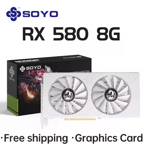 Graphics Card SOYO New AMD Radeon RX580 8G GDDR5 Memory 256Bit PCIE3.0x16 Gaming GPU Cards for Deskt