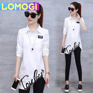 ●LOMOGI● blouse women loose white shirt kemeja perempuan baju kurung blouse female plus size design 