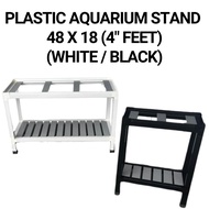 PLASTIC AQUARIUM STAND 48 X 18 (4" FEET) (WHITE / BLACK) - RAK AKUARIUM, Fish Tank Aquarium Stand 鱼缸