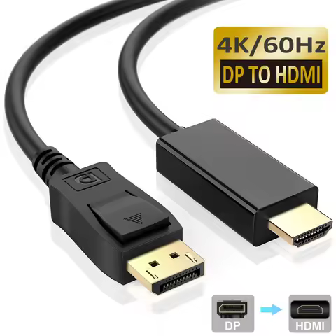 Navceker Displayport Cable to HDMI 4K 60Hz Display Port DisplayPort to HDMI Converter Adapter for Pr